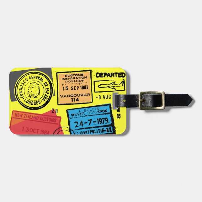 Passport Stamps Luggage Tags (Front Horizontal)