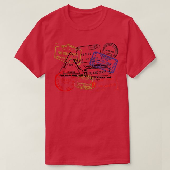 Passport Stamps T-Shirt (Design Front)