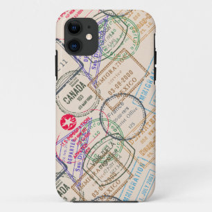 Passport Stamps Travel iPhone 11 Case