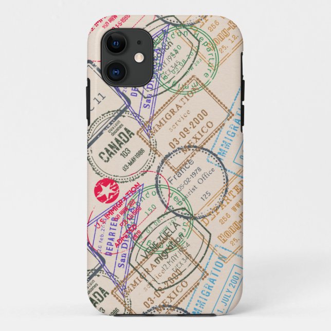 Passport Stamps Travel Case-Mate iPhone Case (Back)