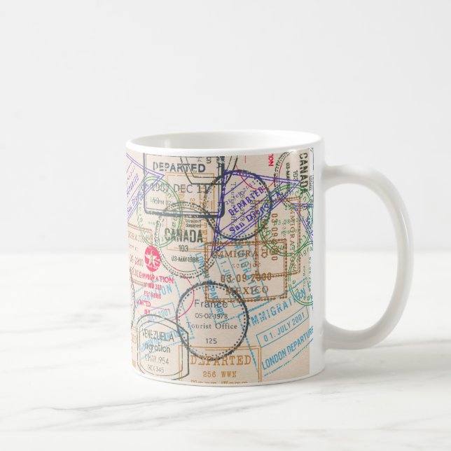 Passport Stamps Travel Coffee Mug (Right)