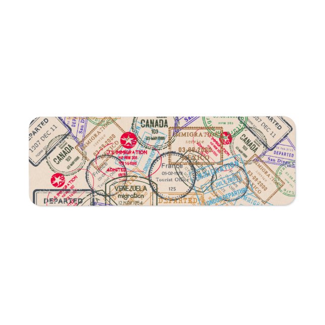 Passport Stamps Travel Label (Front)
