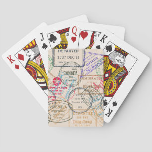Passport Stamps Travel Poker Cards