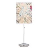 Passport Stamps Travel Table Lamp (Back)