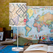 Passport Stamps Travel Table Lamp