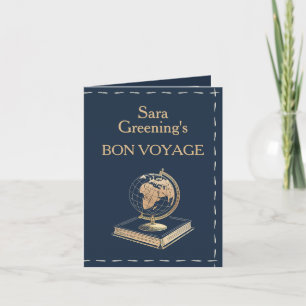 Passport Style Bon Voyage Travellers Theme Letterpress Thank You Card
