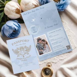Passport Style Save The Date Destination Wedding Announcement