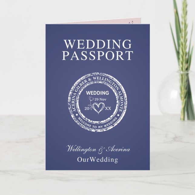 Passport Style Wedding Invitation (Front)