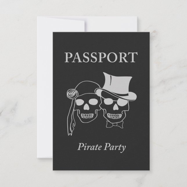 passport to a pirate party invitation (Front)