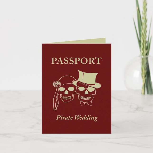 passport to a pirate wedding invitation (Front)