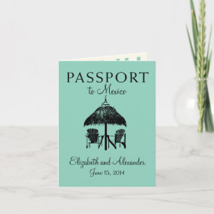 Passport to Cancun Mexico Wedding Invitation