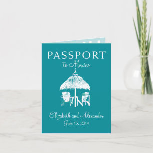 Passport to Cancun Mexico Wedding Invitation