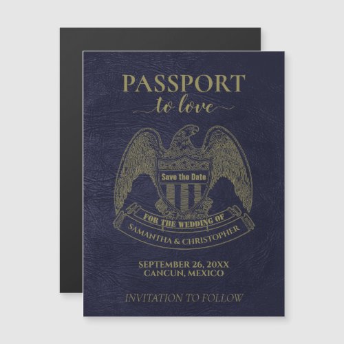 Passport to Love Cute Wedding Save the Date Magnet