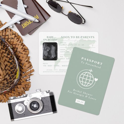 Passport to Parenthood Travel Theme Baby Shower Invitation