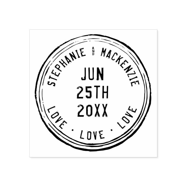 Passport Travel Custom Personalized Names Wedding Rubber Stamp (Imprint)