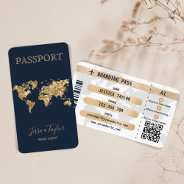 Passport Travel Makeup World Map Boarding Pass Business Card at Zazzle