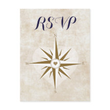 Passport Travel RSVP Postcard Destination Wedding
