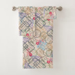 Passport Travel Stamps Bath Towel Set at Zazzle