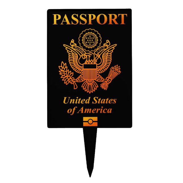 PASSPORT(USA) CAKE TOPPER (Front)