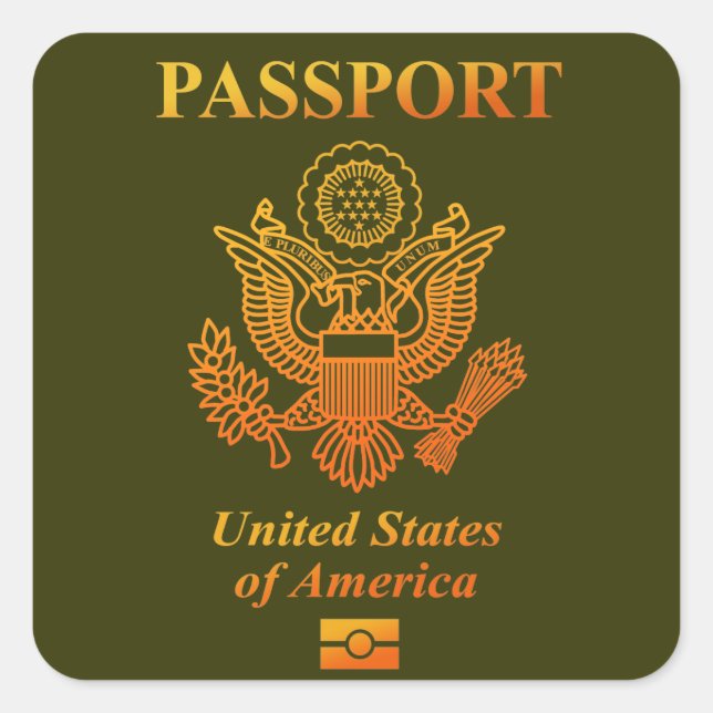 PASSPORT(USA) SQUARE STICKER (Front)