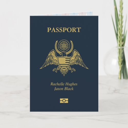 Passport Wedding Invitation Card