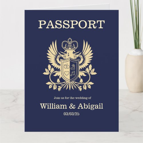 Passport Wedding Invitation Customizable