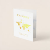 Passport Wedding Invitation Real Gold Foil Map (Front)
