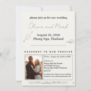 Passport Wedding Invitation – Sage & Beige