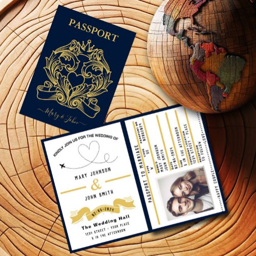 Passport Wedding Invitation Travel Inspired Design