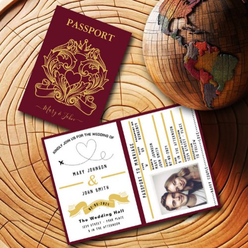 Passport Wedding Invitation Travel Inspired Design