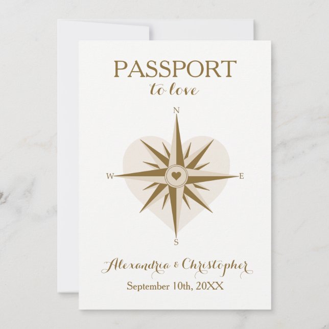 Passport Wedding Invite - Destination Travel Theme (Back)