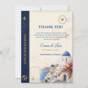 Passport Wedding Thank You Card