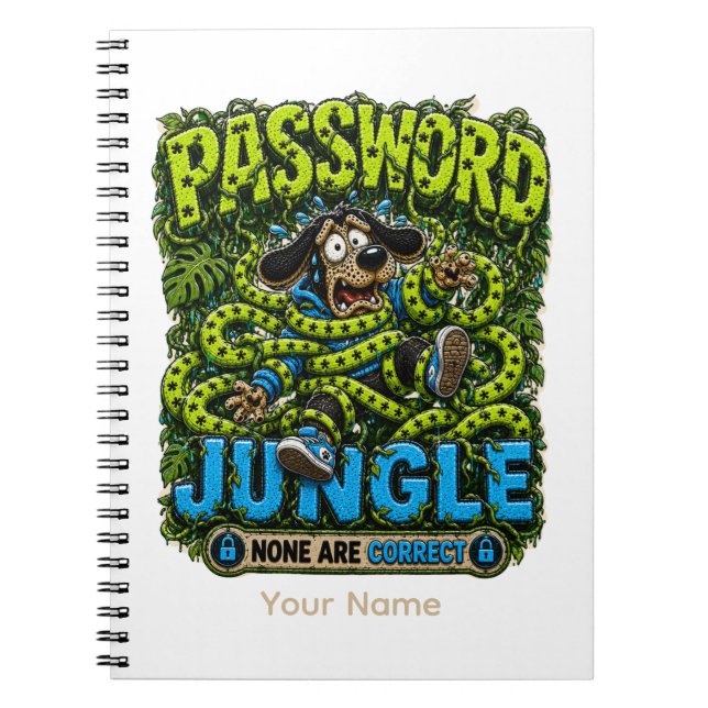 Password Jungle Personalized Funny IT Office  Notebook (Front)