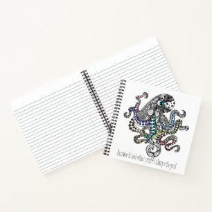 Password keeper colorful line doodle octopus notebook