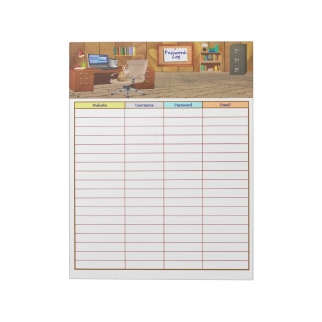 Password Log Notepad (Rotated)
