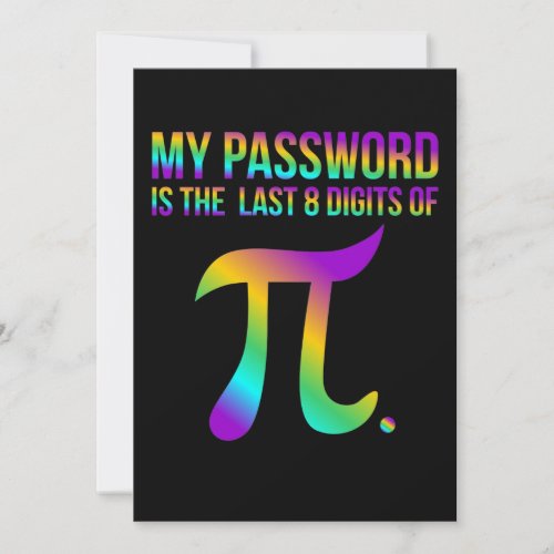 Password Pi Math Teacher Mathematics Maths Student Thank You Card
