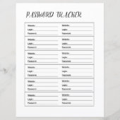 PASSWORD TRACKER (Front)