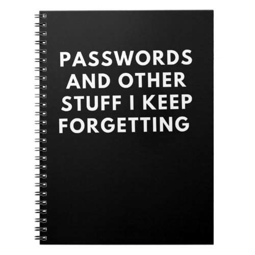 Passwords and other stuff journal notebook 