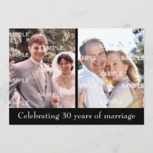 Past and Present 30th Anniversary Invitation