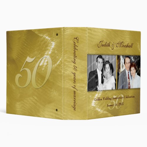 Past and Present Golden 50th Anniversary 2 3 Ring Binder