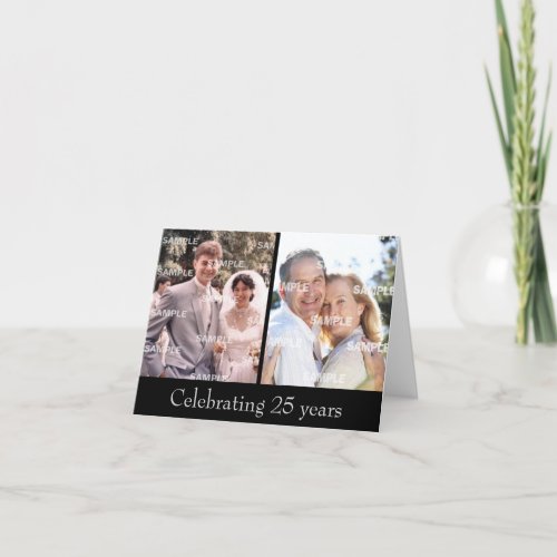 Past and Present Silver Anniversary Card