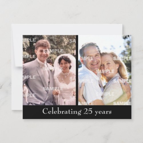 Past and Present Silver Anniversary Personalized Invite