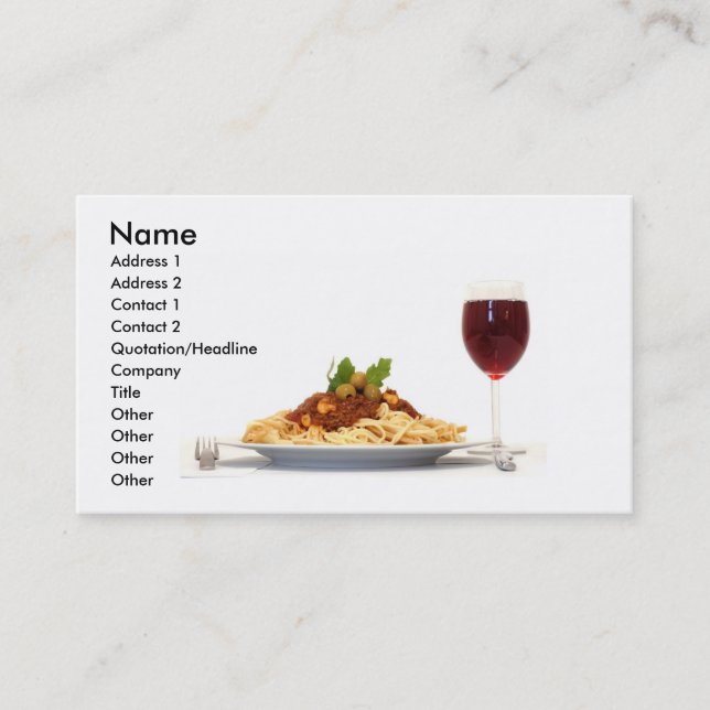 Past and Wine business Card (Front)