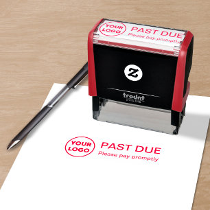 Past Due Custom Business Logo Self-inking Stamp