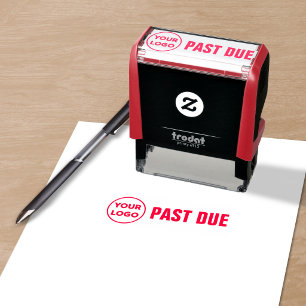 Past Due Custom Logo Invoice Self-inking Stamp