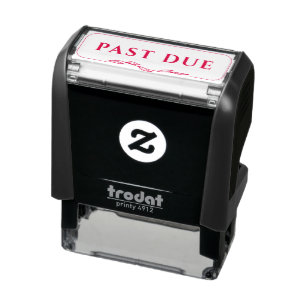 PAST DUE Red Ink Accounts Receivable Border Self-inking Stamp