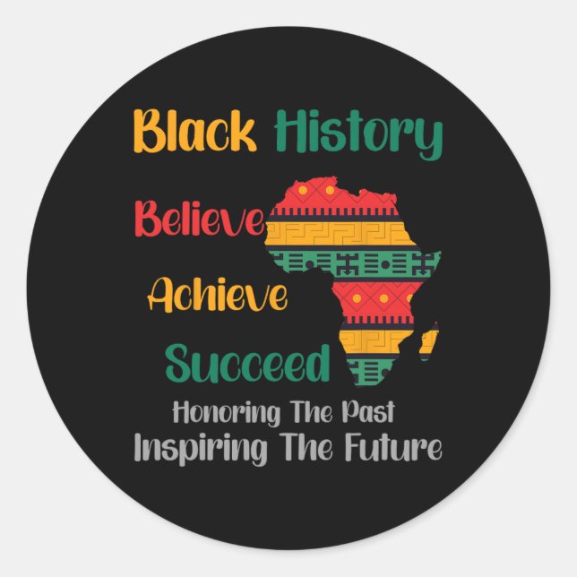 Past Inspiring Future Black History Month  Classic Round Sticker (Front)