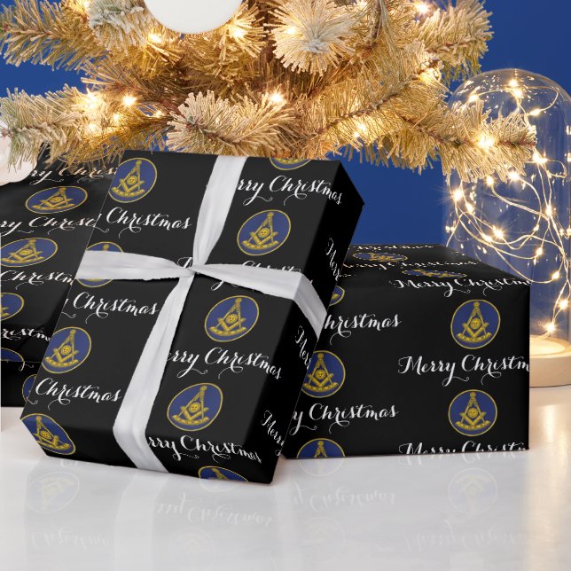 Past Master Freemason Masonic Christmas Wrapping Paper (Holidays)