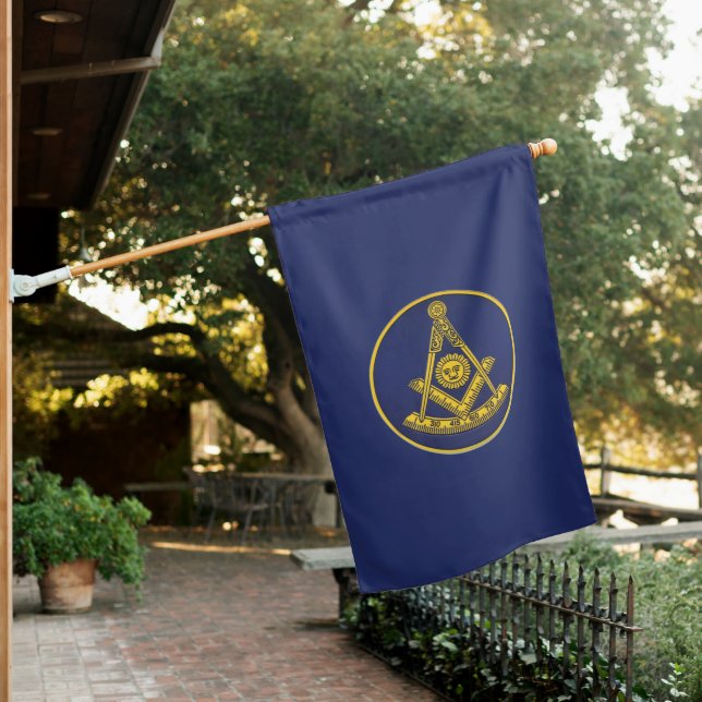 Past Master Freemason Masonic Freemasonry Navy House Flag (In SItu)