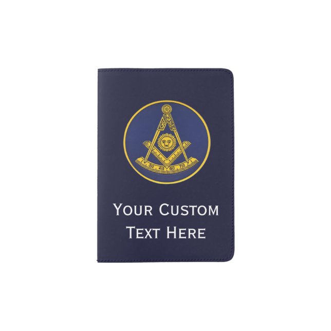 Past Master Freemason Masonic Gifts Freemasonry Passport Holder (Front)